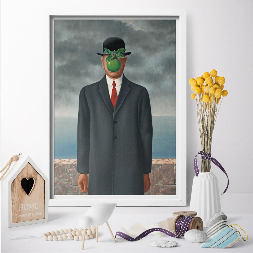 

The Son of Man Canvas Painting Surrealist Artwork Wall Art Posters Canvas Prints Picture For Living Room Home Decor No Frame