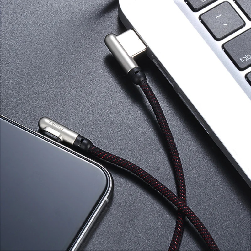 Benks 90 градусов локоть Быстрая зарядка кабель для передачи данных iPhone 7 8 X XR XS MAX