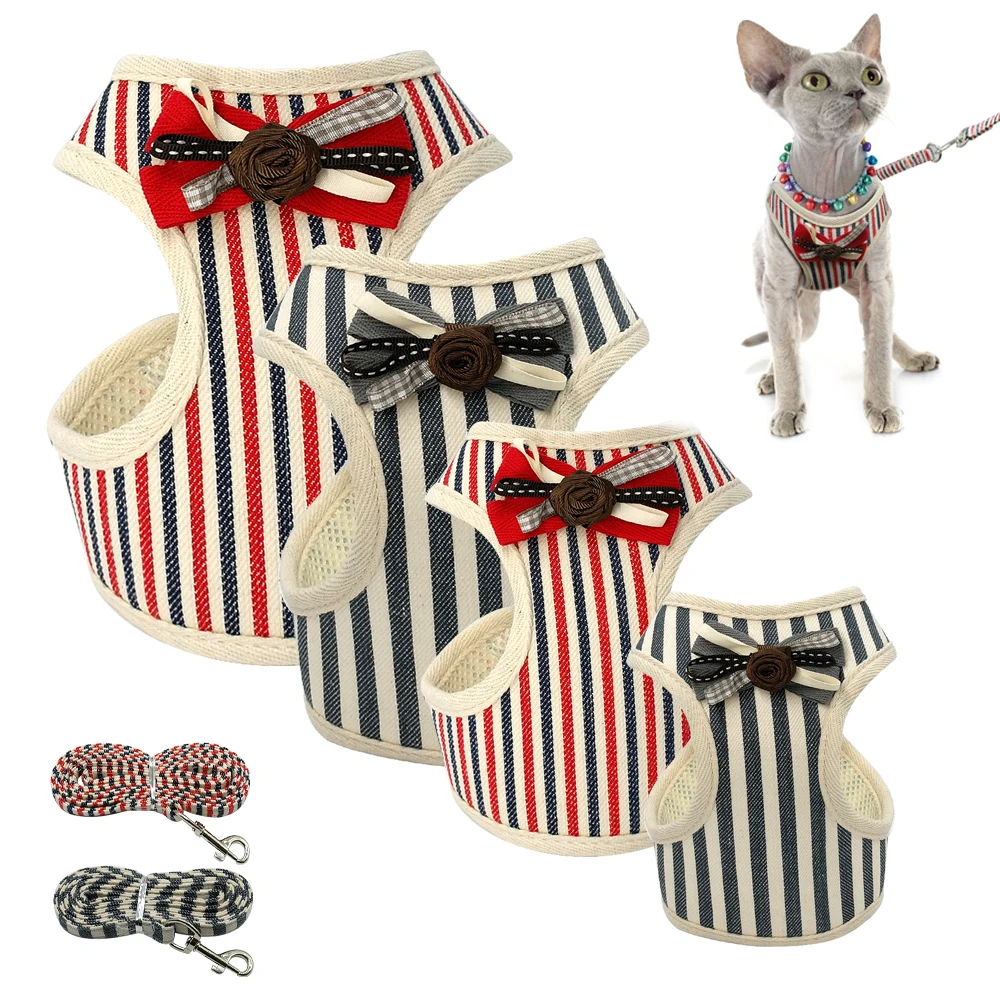 Pet Dog Cat Vest Harness Leash Set Mesh Dog Harness For Chihuahua Small