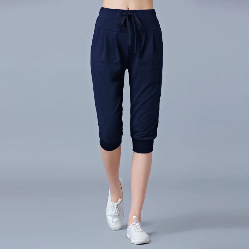 Linnen broek voor heren, yoga, strand, casual, zomer, elastische taille, trekkoord, baggy broek met zakken, Lichtgroen, M