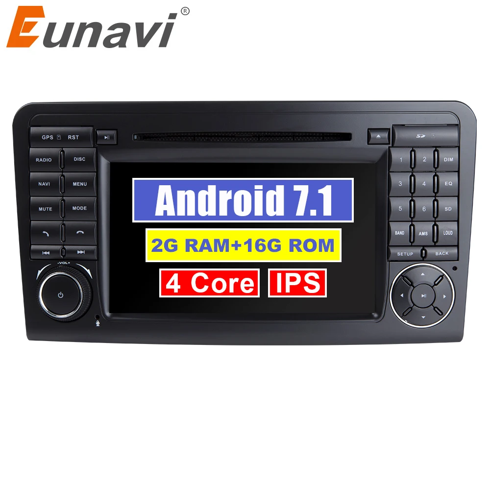 

Eunavi Android 7.1 WiFi GPS Navi Quad Core Blotooth Stereo Car DVD Player For Benz ML CLASS W164 ML300 ML350 ML450 ML500