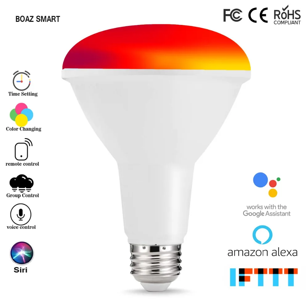 

Smart LED Bulb,10W WiFi Light,BR30 Dimmable Recessed Light Bulb,Equivalent Flood Light,Compatible with Amazon Alexa,Google home