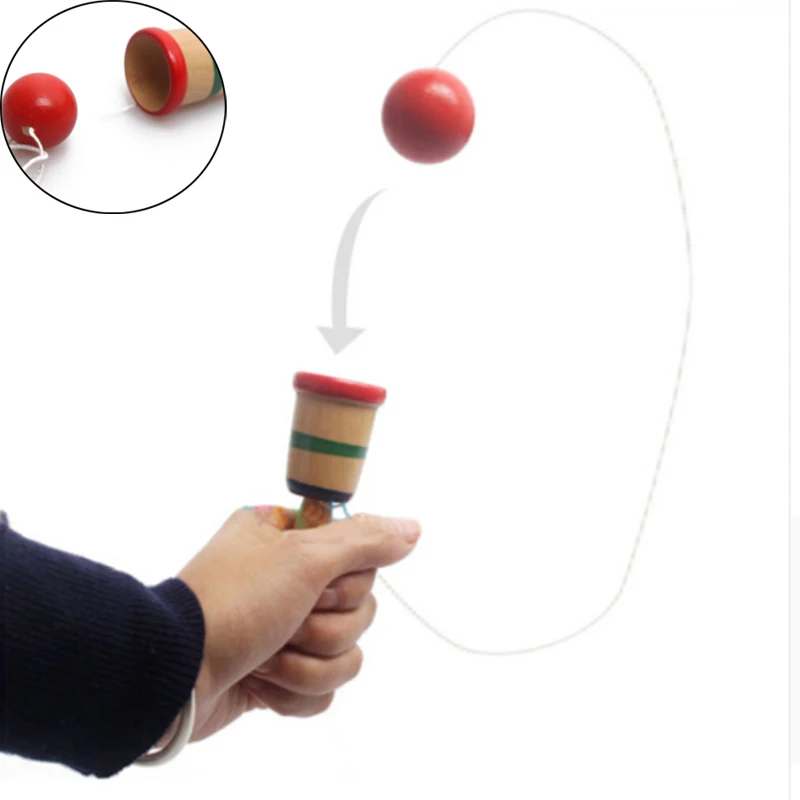 Wooden Toy Coordination Game Sword Juggling Ball Skills Wooden Skill