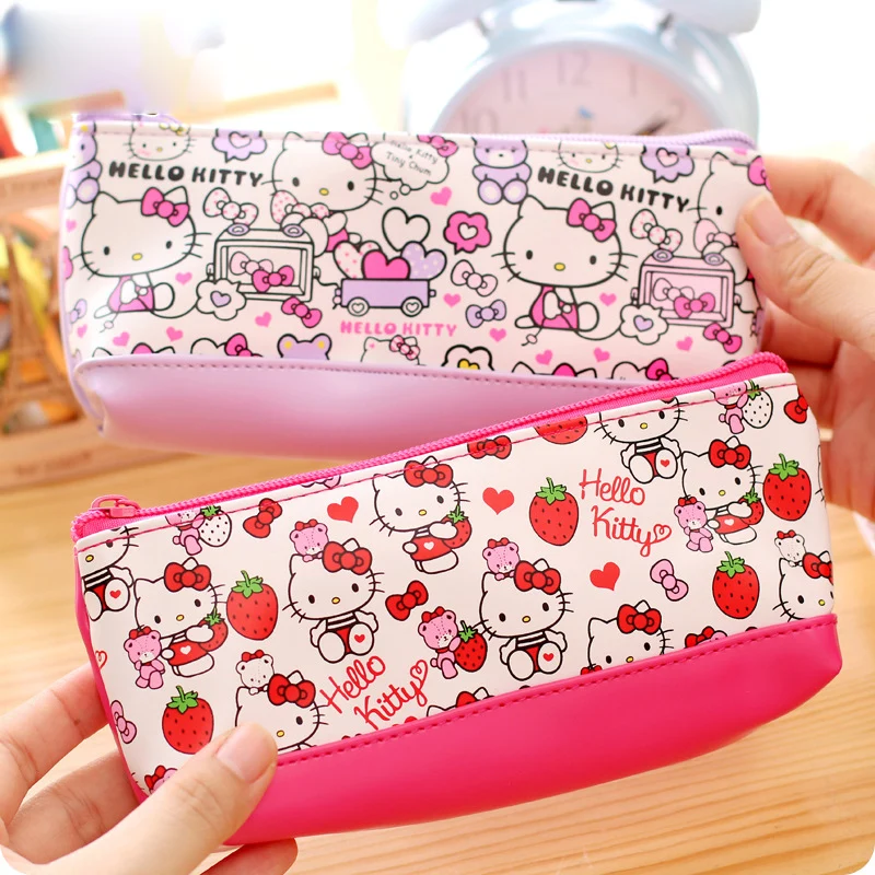 

Kawaii Hello kitty pencil case for girls Cute Doraemon PU leather pencil pouch pen bag office school supplies escolar zakka