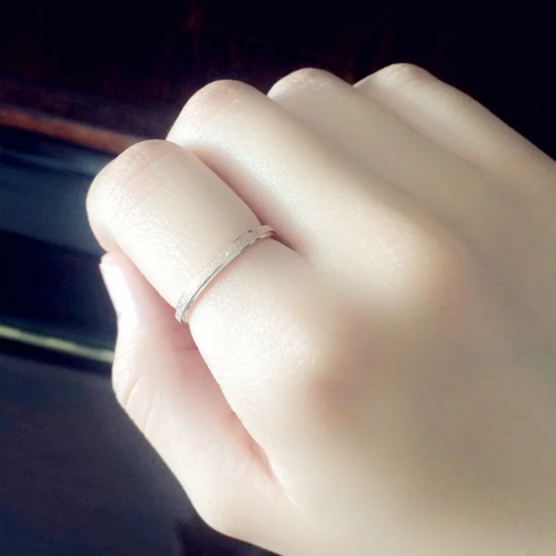 Le.Baiser 2-6mm Rose Gold Brush Finish Titanium Stainless Steel Ring Engagement Wedding Charm Rings Men Women Couples Tail Ring
