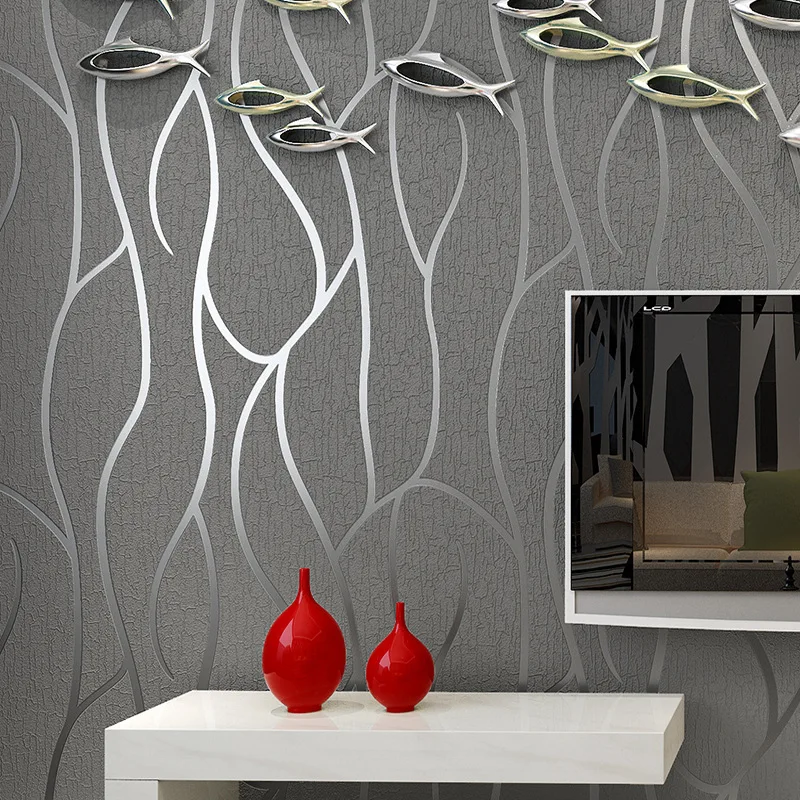

Modern minimalist plain suede thick high-grade non-woven wallpaper room living room bedroom TV background wallpaper