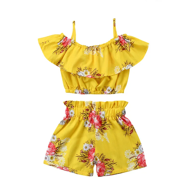 Комплект одежды Yellower из 2 предметов для маленьких девочек летняя безрукавка с