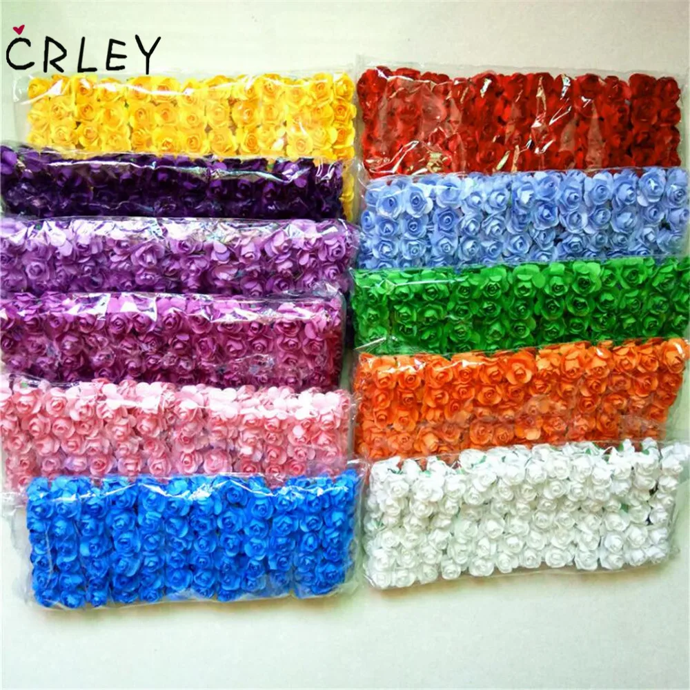 CRLEY 144 шт 1 5 см искусственные бумажные цветы для свадебного украшения бутик