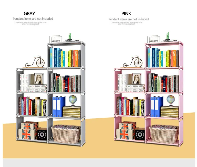 Современная простая мебель, украшение для гостиной, модная большая вместительность, сборка, Нетканая многофункциональная 4-5-слойная книжная полка