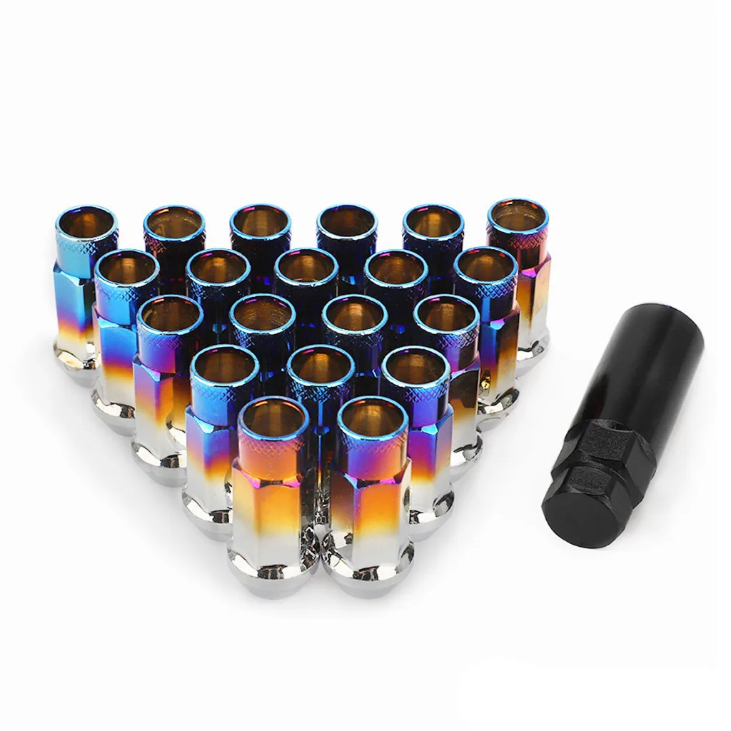 

Jdm 20PCS M12X1.5mm & 1.25mm Lug Nuts Wheel Nuts Spiked Extended Tuner Wheels ears Rims Cap license plate bolts Aluminium Alloy