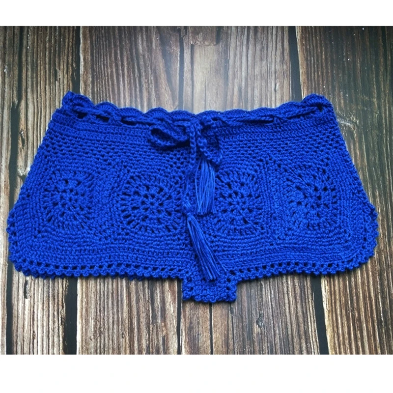 Boho Knit Crochet Beach Shorts 8