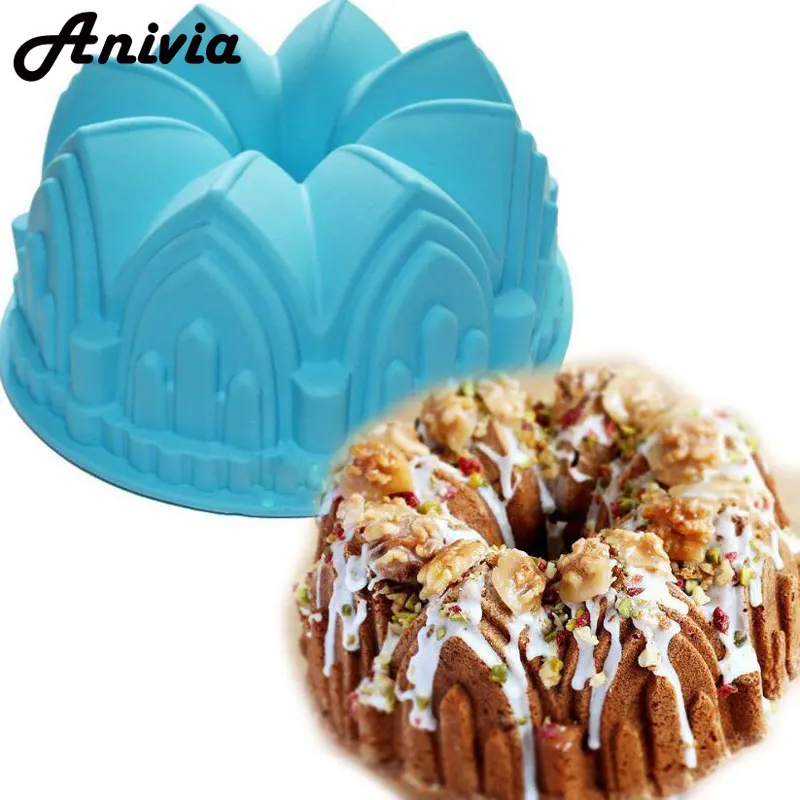 

Large Crown Swirl Bundt Silicone Mold Cake Single Pan Bread Chocolate Bakeware ,Random Color