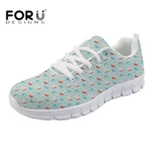Forudesigns Для женщин удобные Туфли без каблуков милые животные с рисунком дельфина Повседневное кроссовки со шнуровкой, свет сетки летняя прогулочная обувь для дам
