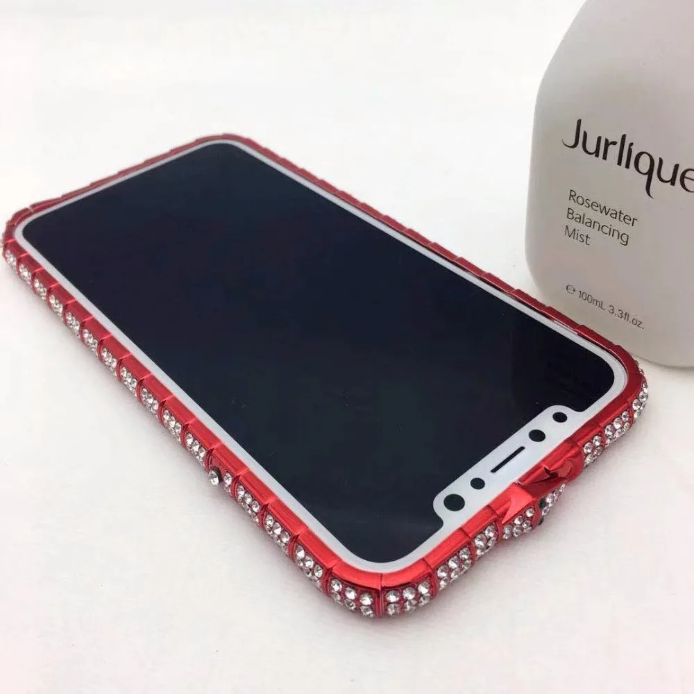 

Rhinestone Dinamond Bumper On For Apple iPhone 6 6s 7 8 Plus X Snake Bumper Fram Bling Glitter Metal Frame Fram Rim
