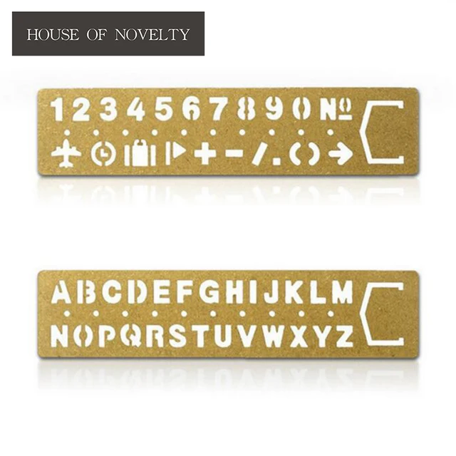 yellow metal multi function ruler various graffiti templates drawing