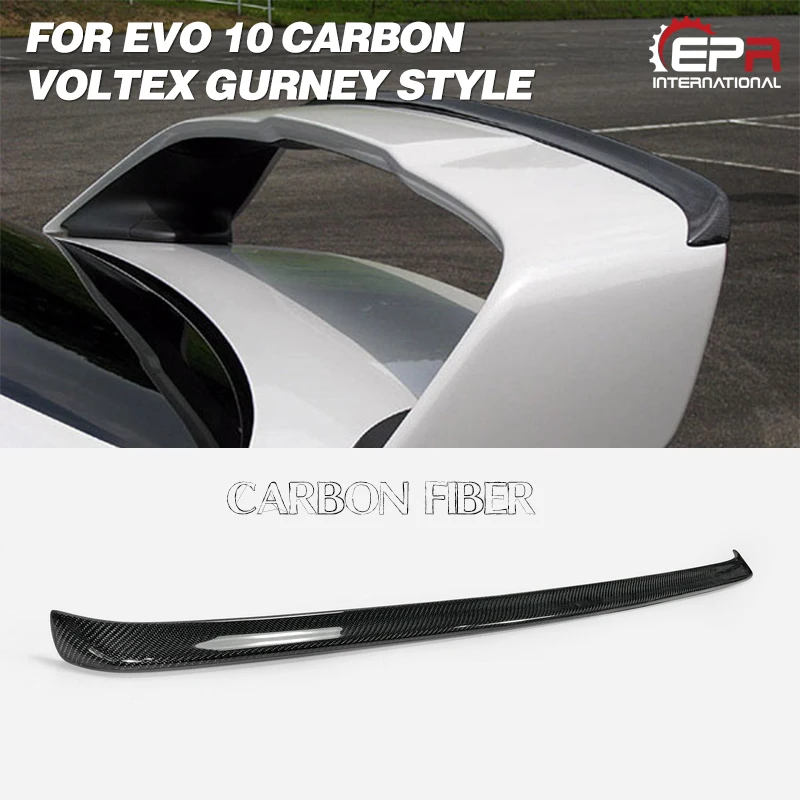 

Car-styling For Mitsubishi Evolution EVO 10 Carbon Fiber VTX Gurney Flap Rear Wing Glossy Finish Trunk Spoiler Accessories Trim