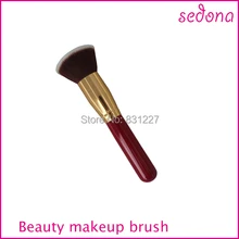 High Quality!!! Top selling Makeup Flat Angle Blush Brush,Wooden Handle Cosmetic Blush Brush Wholesale Price