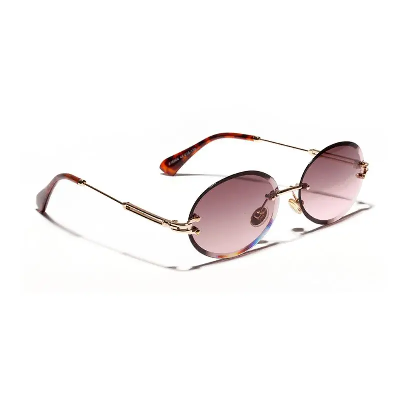 New Rimless Sunglasses Fashion Trend Hot Unisex Protection Eyewear Women Men Outdoor Driving Metal Leg Oval UV400 Brand Designer