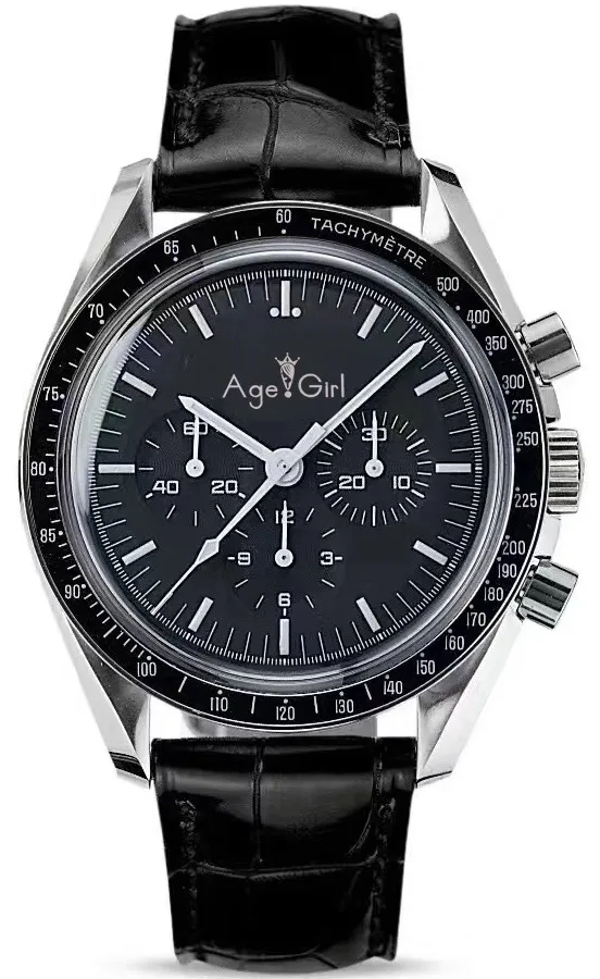 

Luxury Brand New Men Automatic Mechanical Watches Speed Luminous Black Ceramic Bezel Crystal Sapphire Dard Side Of The Moon 44mm