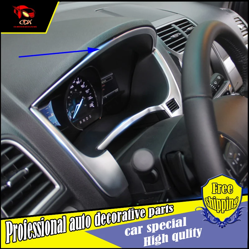 

Car styling ABS Car Instrument Gauge Panel Cover Trim Sticker For Ford Explorer 2016 Dashboard Accent Bezeul Frame decorate