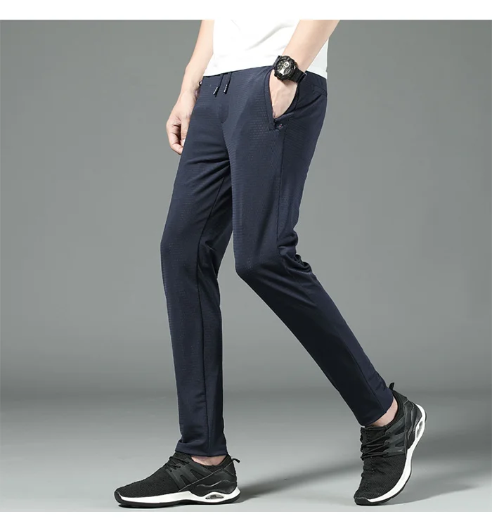 2019 новые летние тонкие сетчатые штаны мужские летние дышащие спортивные Slim Fit повседневные мужские Беговые тренировочные брюки мужские s