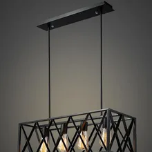 Lámpara Retro de hierro negro candelabro de habitación al por mayor creativo personalizado estilo americano lámpara de hierro 4/6 cabeza lámparas rectangulares