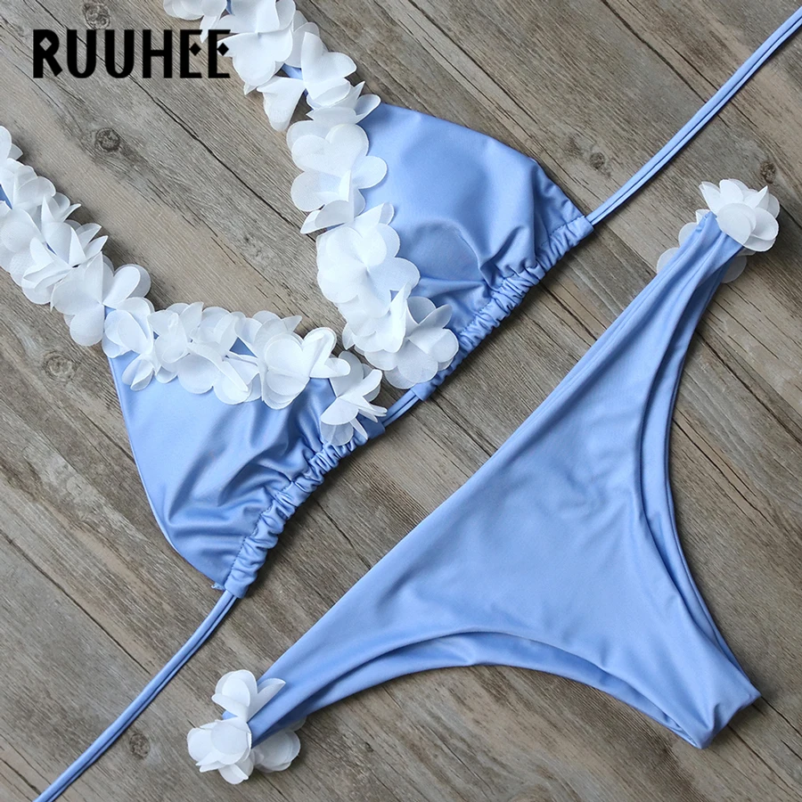 RUUHEE New Floral Bikini Swimwear Women Swimsuit 2017 Bikini Set Bathing Suit Pure Color Female Beachwear With Pad Swimming Suit RUUHEE New Floral Bikini Swimwear Women Swimsuit 2017 Bikini Set Bathing Suit Pure Color Female Beachwear With Pad Swimming Suit