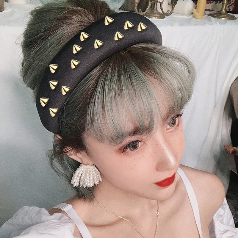 3cm Width Hair Hoop Padded Hearband Women Thick Sponge Headband Rivet Hairband Festival Party Accessories | Дом и сад