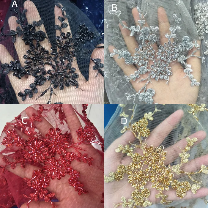 

0.9X1.3 meter/lot wide black/gray/red/gold sequins beads mesh dress fabric lace embroidered veil cloth clothing G