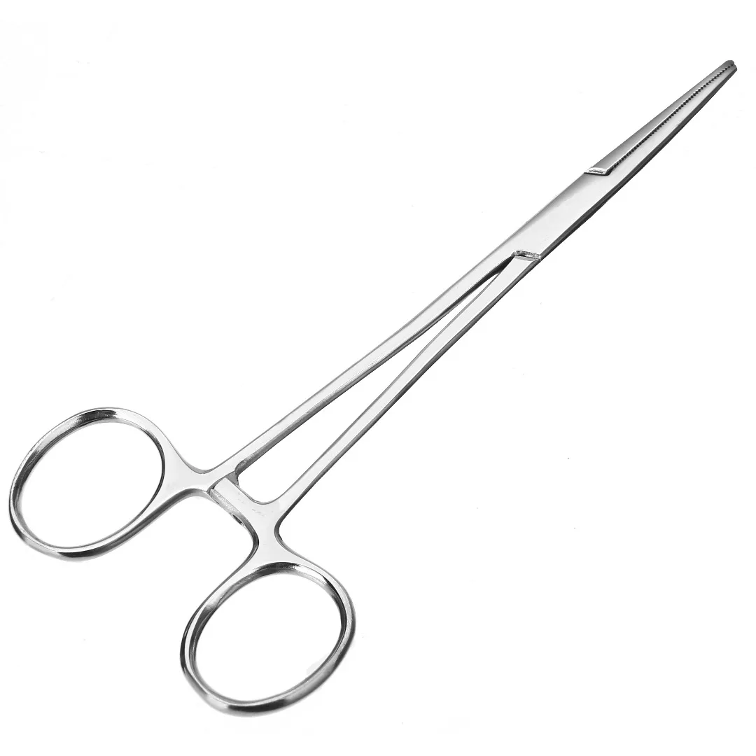 

1Pc Hemostat Silver Fishing Stainless Steel Straight Hemostat Forceps Locking Clamps Tool For Fly Tying Sewing Arts And Crafts