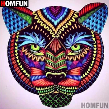 

HOMFUN Full Diamond "Colored leopard" DIY 5D Diamond Painting Cross Stitch Home Decor Picture Of Rhinestone Handmade A19651