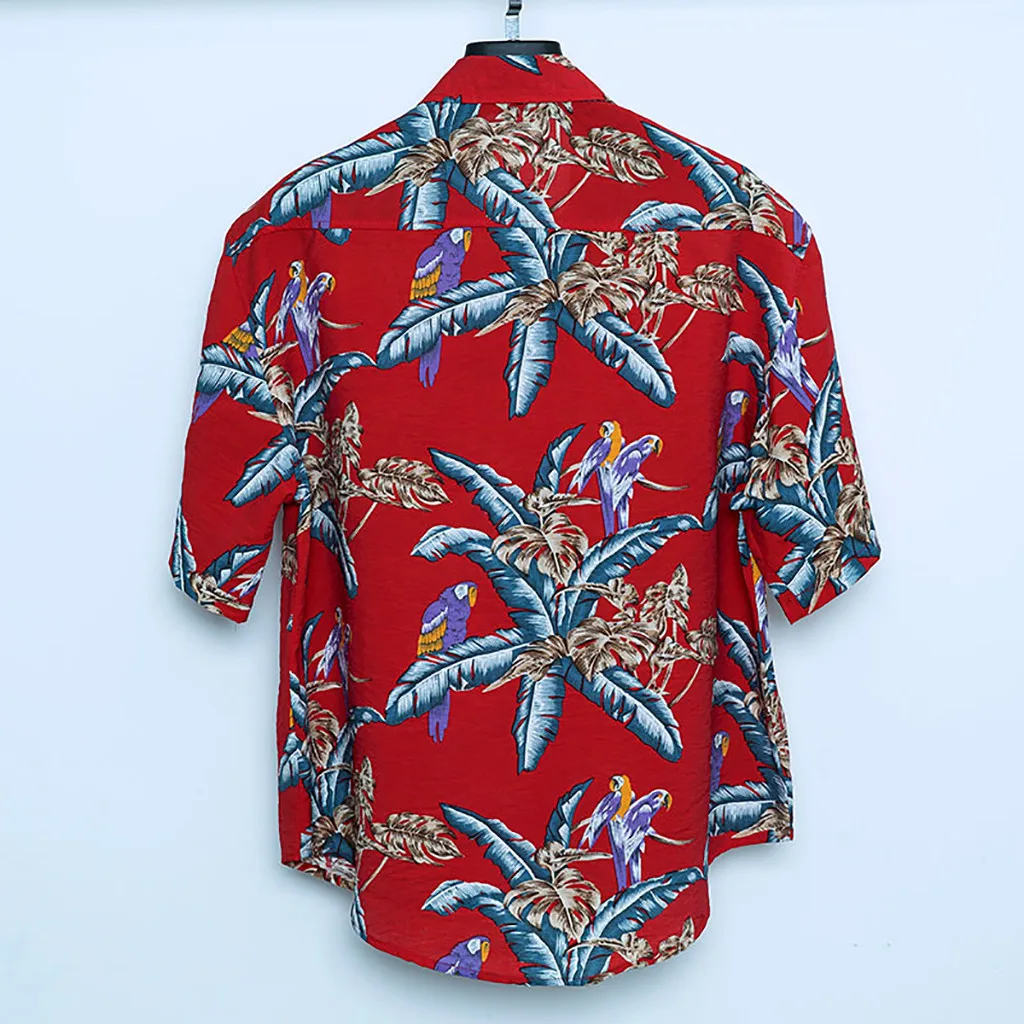 Летняя мужская рубашка для отдыха с короткими рукавами, удобные топы для отдыха, Гавайский пляж 2019, одежда для мужчин, Новое поступление