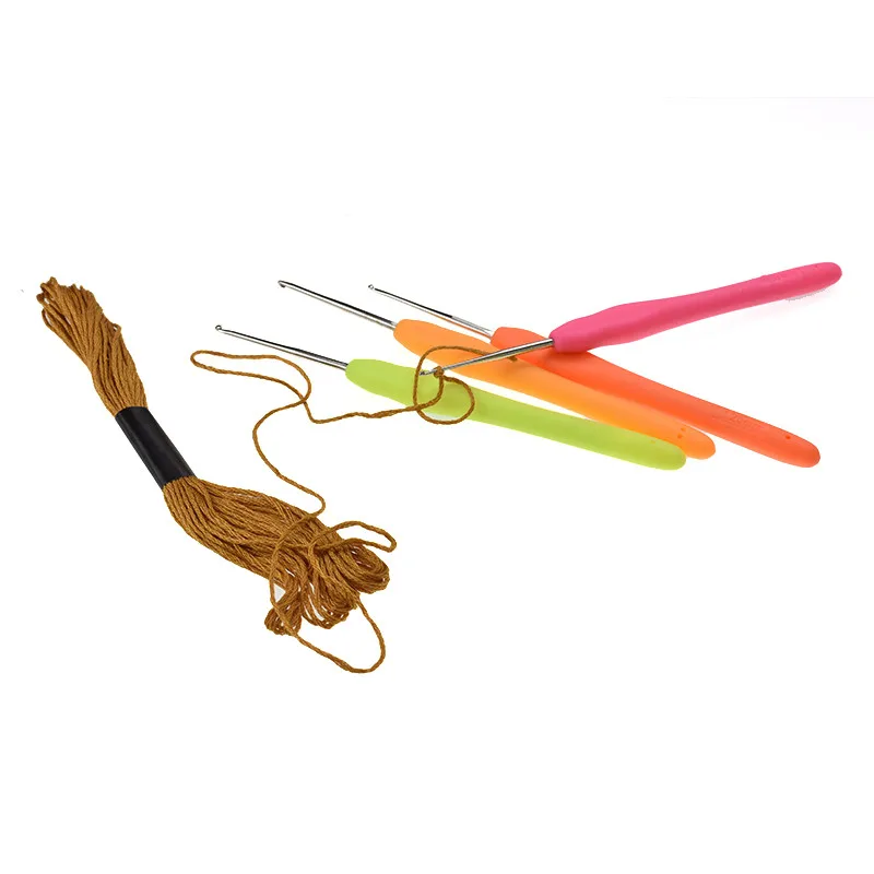 Набор крючков для вязания крючком из термопластичной резины, 4 шт., 1,75-мм, вязальные иглы с мягкой резиновой ручкой, ручное плетение пряжи, швейные инструменты для женщин