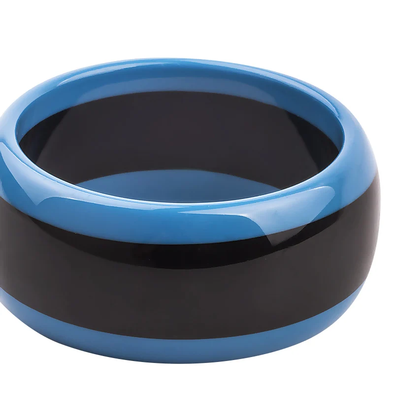 Trendy Fashion Resin Cuff Bracelets Bangles for Women Black Stripe Acrylic Wide Bracelet Female Simple Charm Party Gifts Jewelry (4)