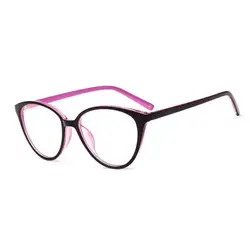 Лидер продаж; Модные женские очки кошачьи глаза прозрачные оправы могут быть с близорукости линзы очки ретро мужские очки