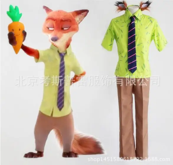 cute unicorn movie zootopia cosplay costume fox nick wilde halloween costumes party uniform mens clothing shirt pants on aliexpresscom alibaba group