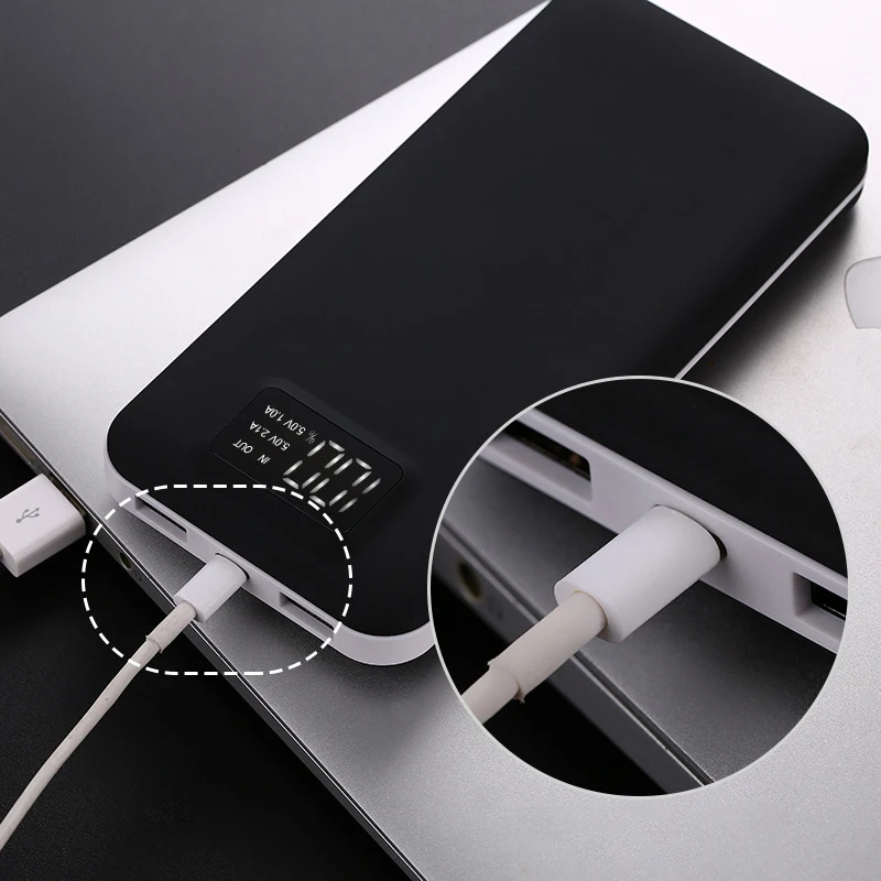 Power bank ультра тонкий 20000mAh мобильный источник питания цифровой ЖК дисплей