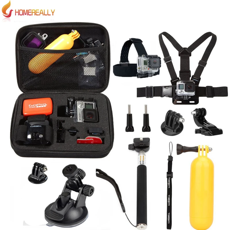 

Go pro Accessories Monopod Head Chest Kit For Sony HDR AS20 AS30V AS100V Xiaoyi Gopro 3/3+/4 Session SJ4000 M10 M20 Action Cam