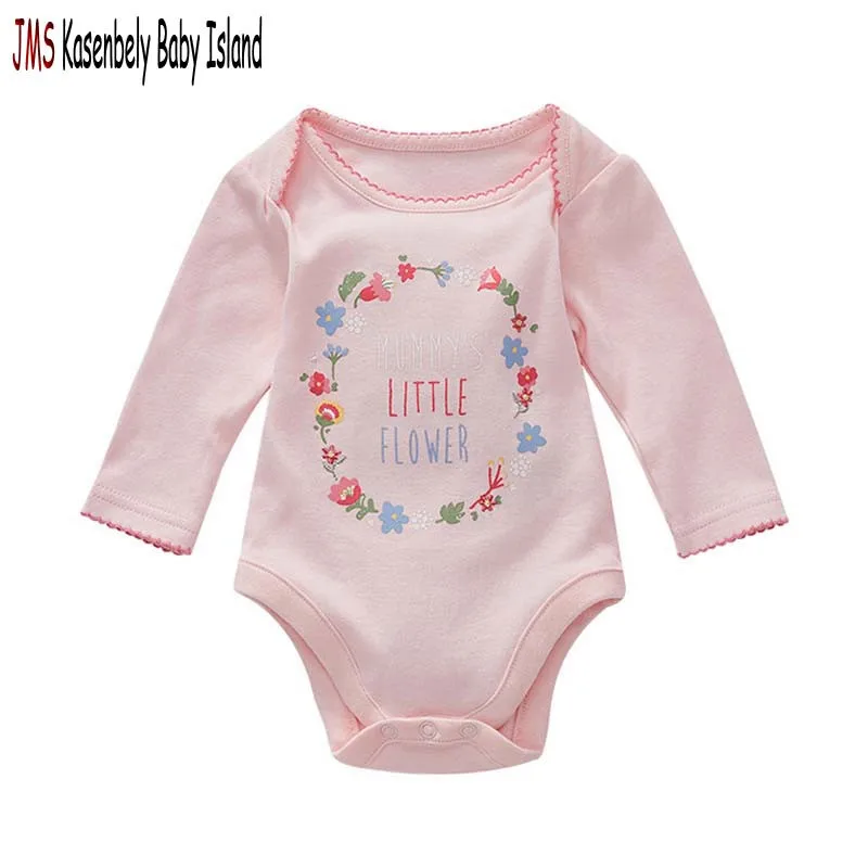 

JMS Kasenbely Newborn Baby Girl One Pieces Long Sleeve Printed Cotton Rompers Infants Jumpsuits Clothes