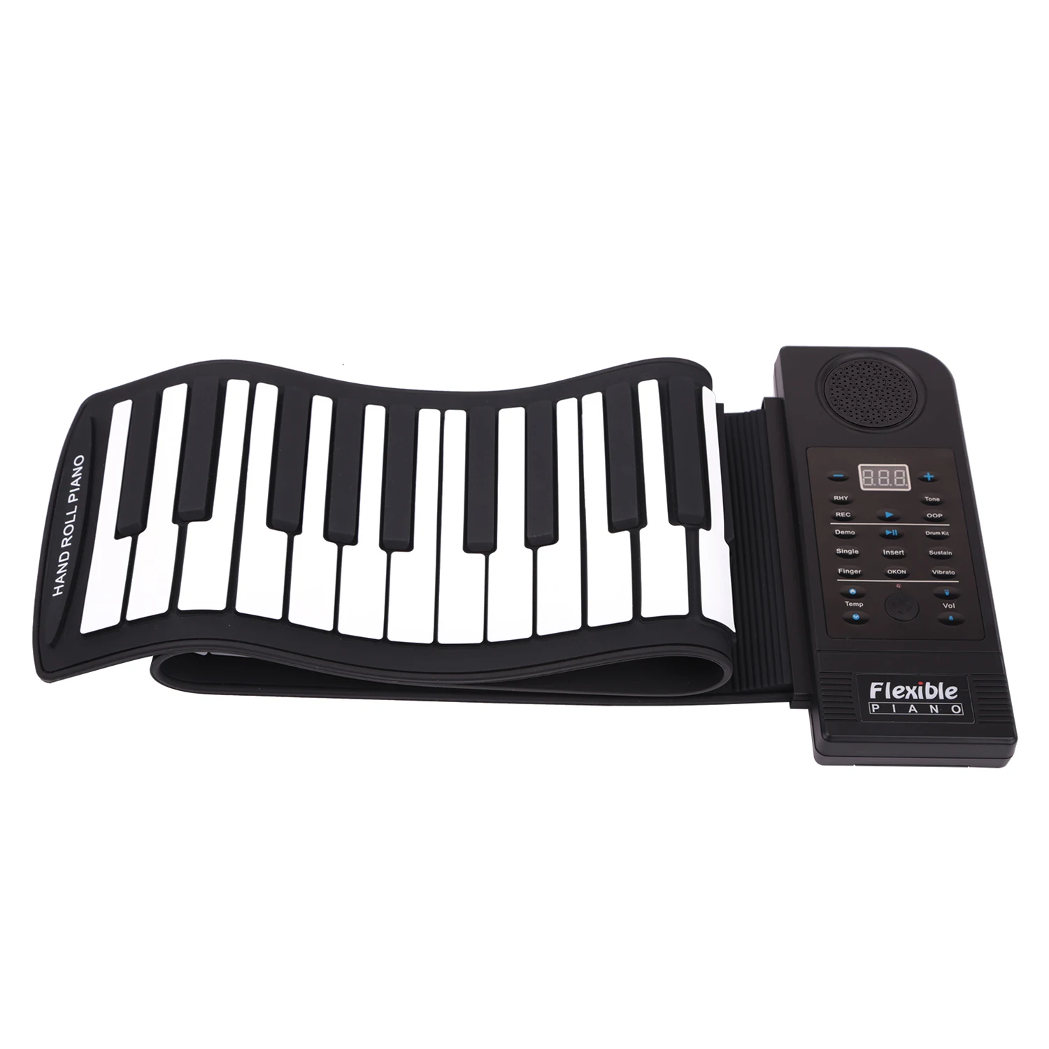 Новое гибкое пианино 61 Ключи, электронное пианино-клавиатура, кремниевое рулонное пианино, функция поддержки, USB порт с громким динамиком(US plug