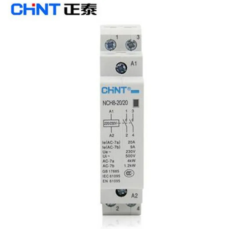 

CHINT 20A 220V 50Hz/60z 2NO Din rail Household Chnt AC Contactor NCH8-20/20 With Mount Din rail