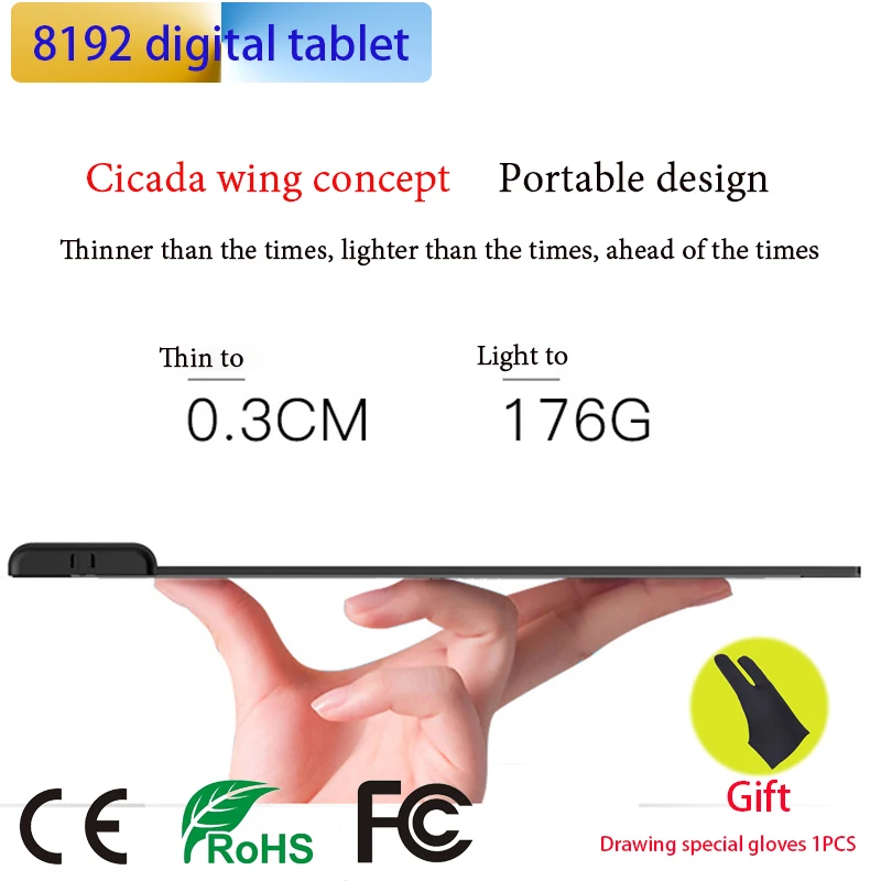  Tablets digitales de nivel 8192 Signature 5080lpi lápiz de dibujo gráfico tableta OSU juego sin bat