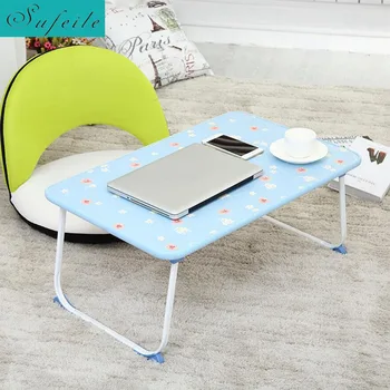 

SUFEILE Large Laptop Folding table floral multi-function folding desk Computer desk dormitory bed table D20