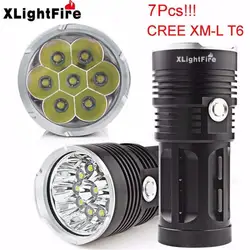 XLightFire 13000lm 6/7 x xm-l T6 LED Охота фонарик 4x18650 Лампы Факел Бесплатная доставка # nn13