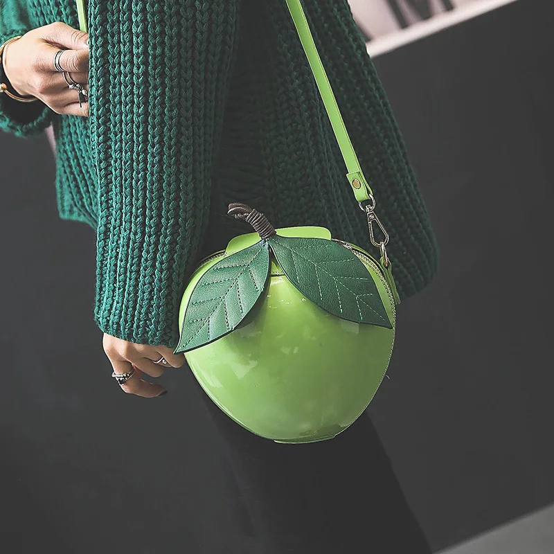 2018 Newest Hot Cute Cartoon Bags Apple Shape Shoulder Bag for Girls Mini Crossbody Bags Personality Purse Fashion Messenger Bag (37)