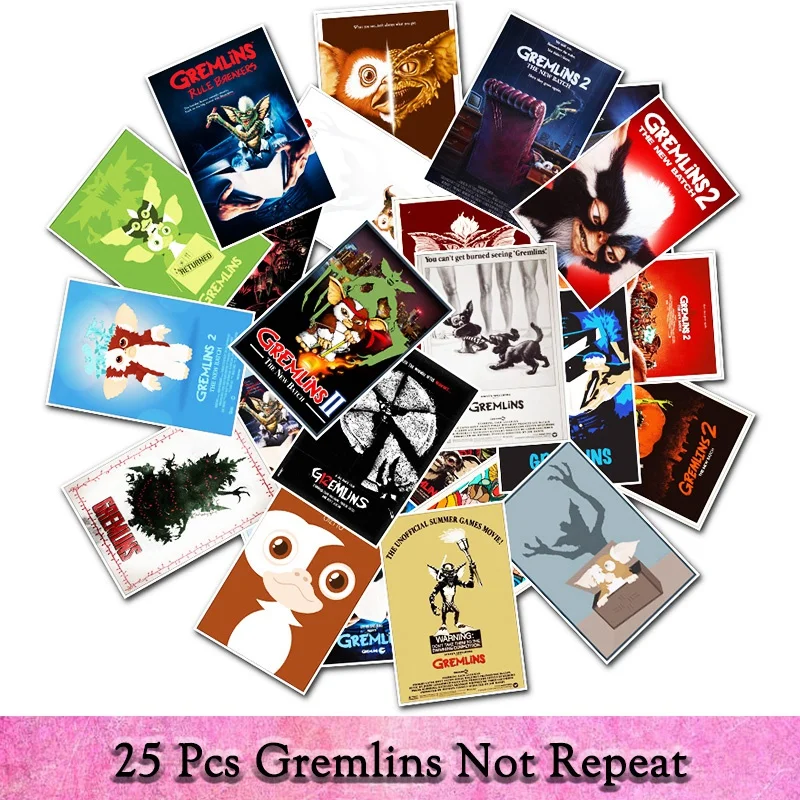 

25 Pcs/a lot Fantasy horror movie GREMLINS Stickers For Laptop Phone Fridge Skateboard DIY Sticker For Kids Toys