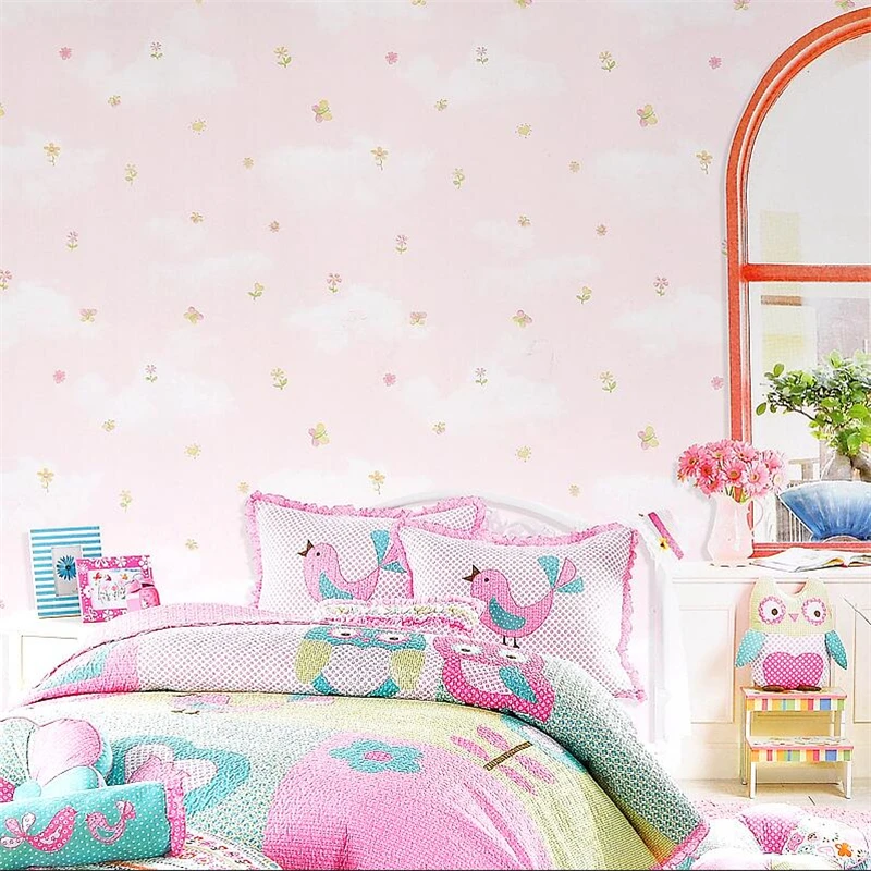 beibehang High-end warm garden bedroom wallpaper pink floral wallpaper nonwoven 3d environmental protection children's room girl beibehang High-end warm garden bedroom wallpaper pink floral wallpaper nonwoven 3d environmental protection children's room girl