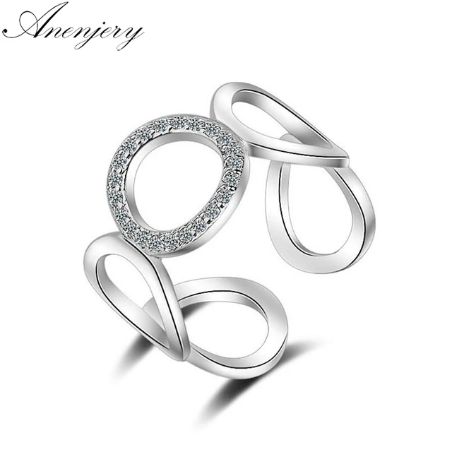 Anenjery 925 Sterling Silver Rings For Women Trendy Fashion Mosaic CZ Zircon Res Anenjery 925 Sterling Silver Rings For Women Trendy Fashion Mosaic CZ Zircon Res