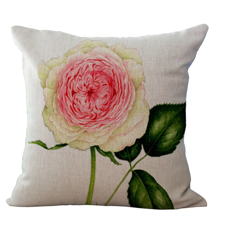 Красивый цветок Роза односторонняя печать домашний Декор диванная декоративная подушка для сиденья автомобиля чехол для подушки Capa Almofada - Цвет: 4