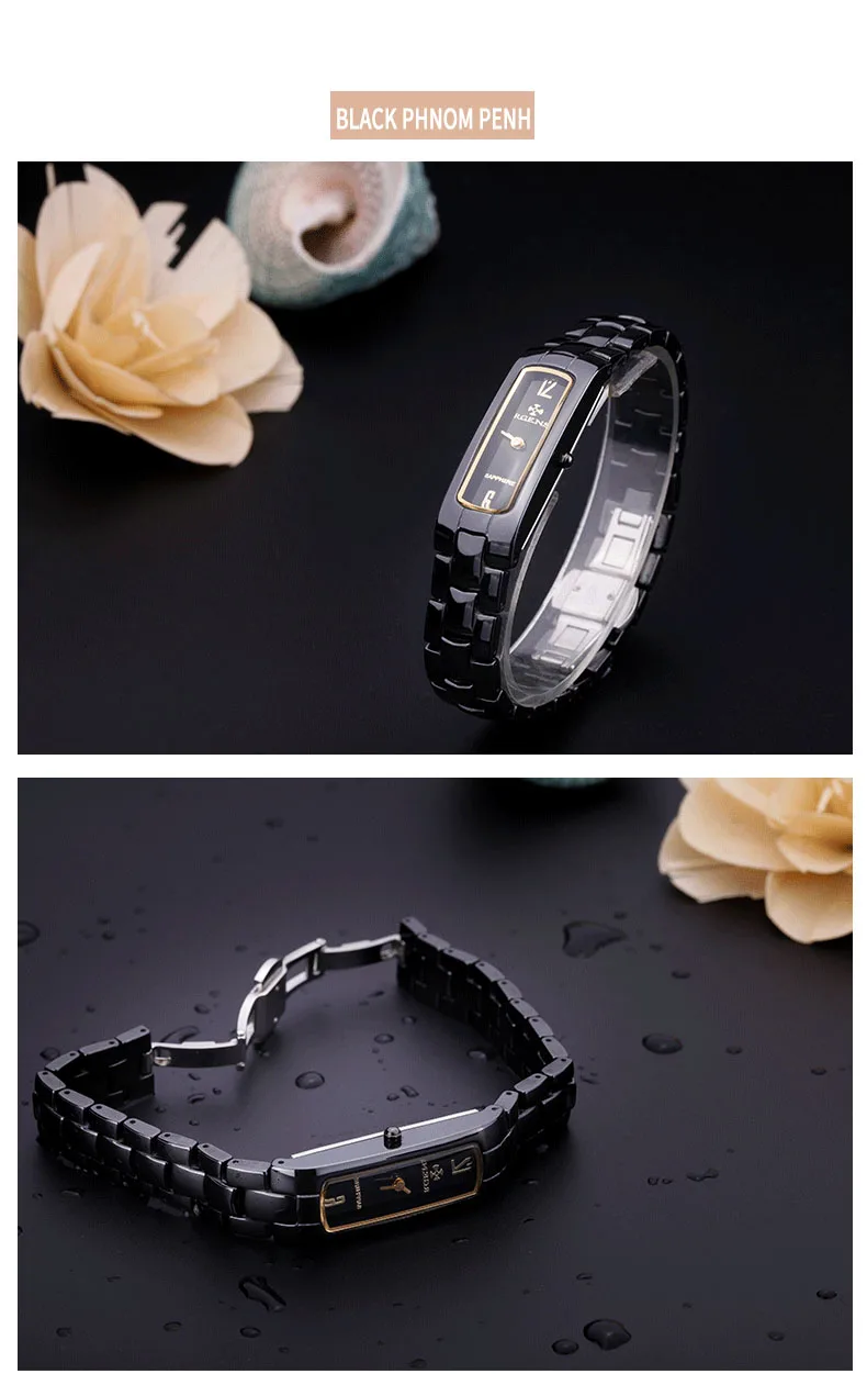 Модные женские часы черно-белые керамические квадратные кварцевые роскошные Брендовые женские наручные часы 30 м водонепроницаемые японские часы